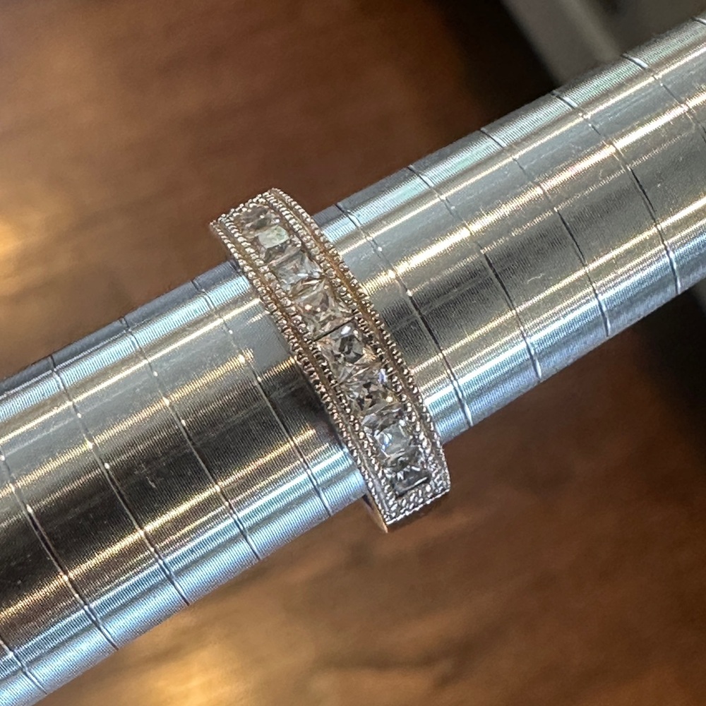 Vintage CZ 925 Sterling Silver Band | Size 7